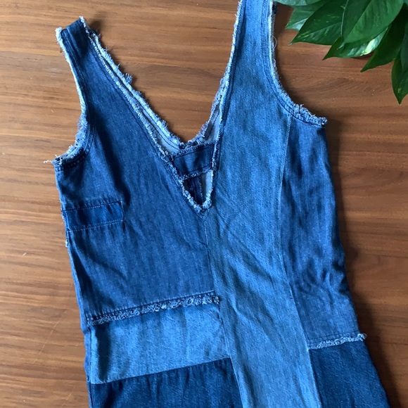Paige Jeans Patchwork Raw Edge Dress Size Small - Picture 5 of 6